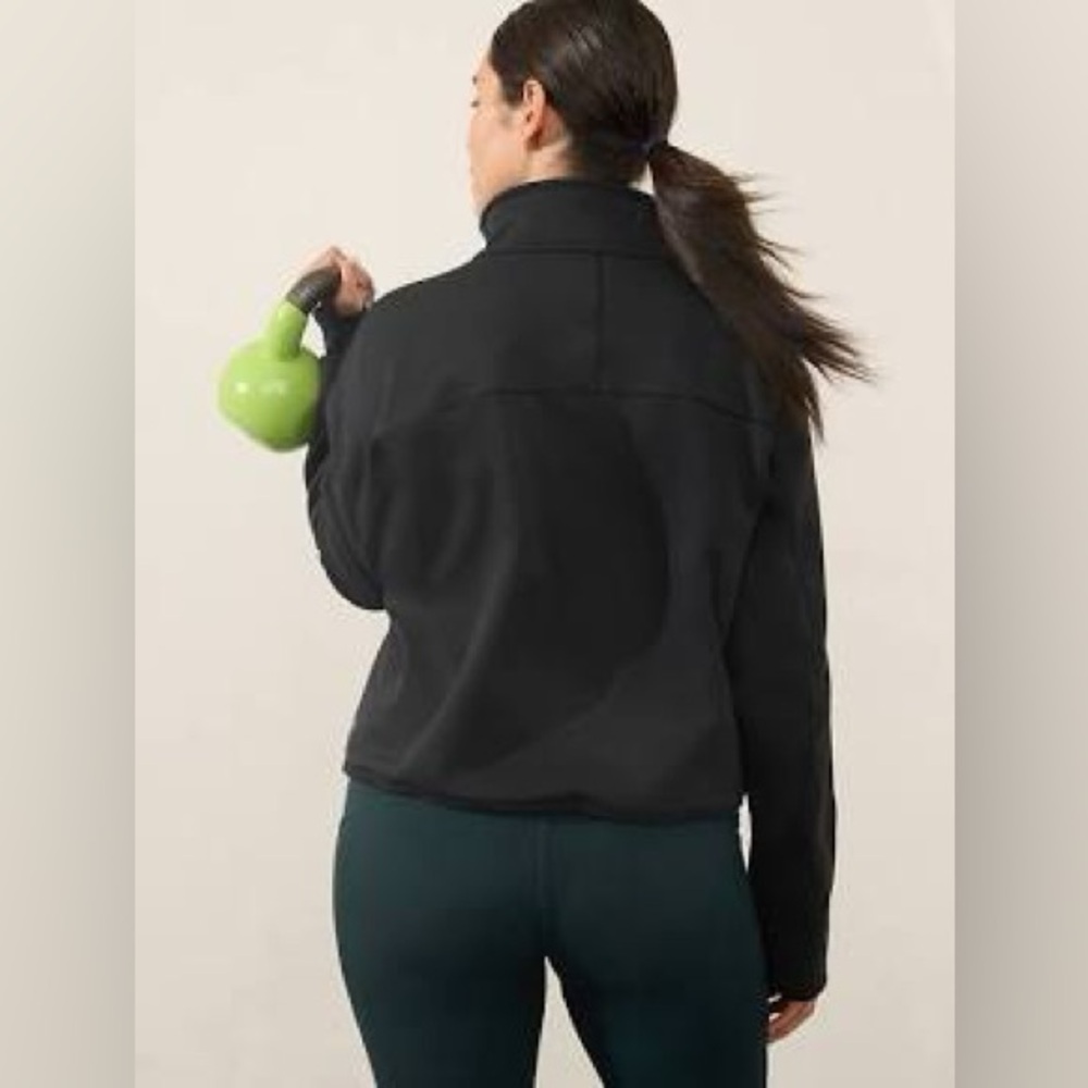 Athleta Altitude Fleece Lined 1/2 Zip Sweatshirt - Black - M - Picture 3 of 8